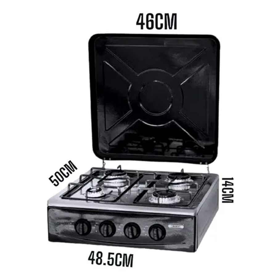 Cocinas Gas Cocina Encimera Gas Cocina Gas Cocina 4 Platos Color Negro Sobremesa 2