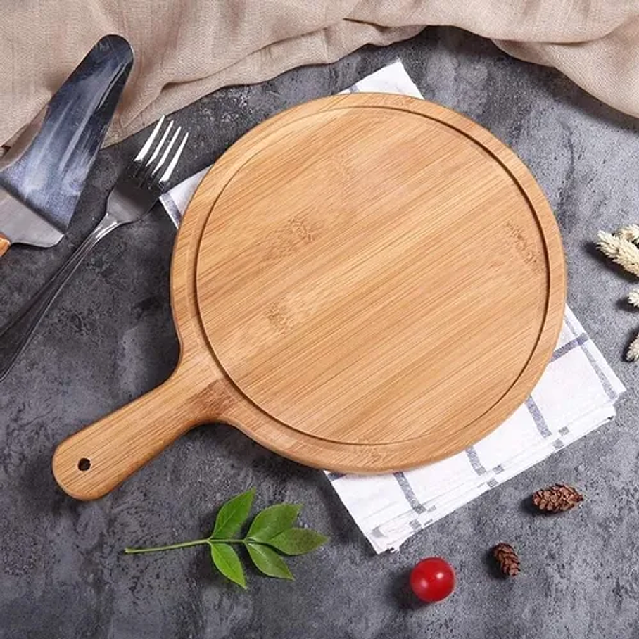 Plato De Madera Para Pizza Alimentos 30 Cm Tabla Picoteo 4