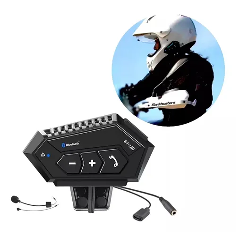 Auriculares Bluetooth Bt12 Intercomunicador Moto Bluetooth 5 Tipo BT-12S 1