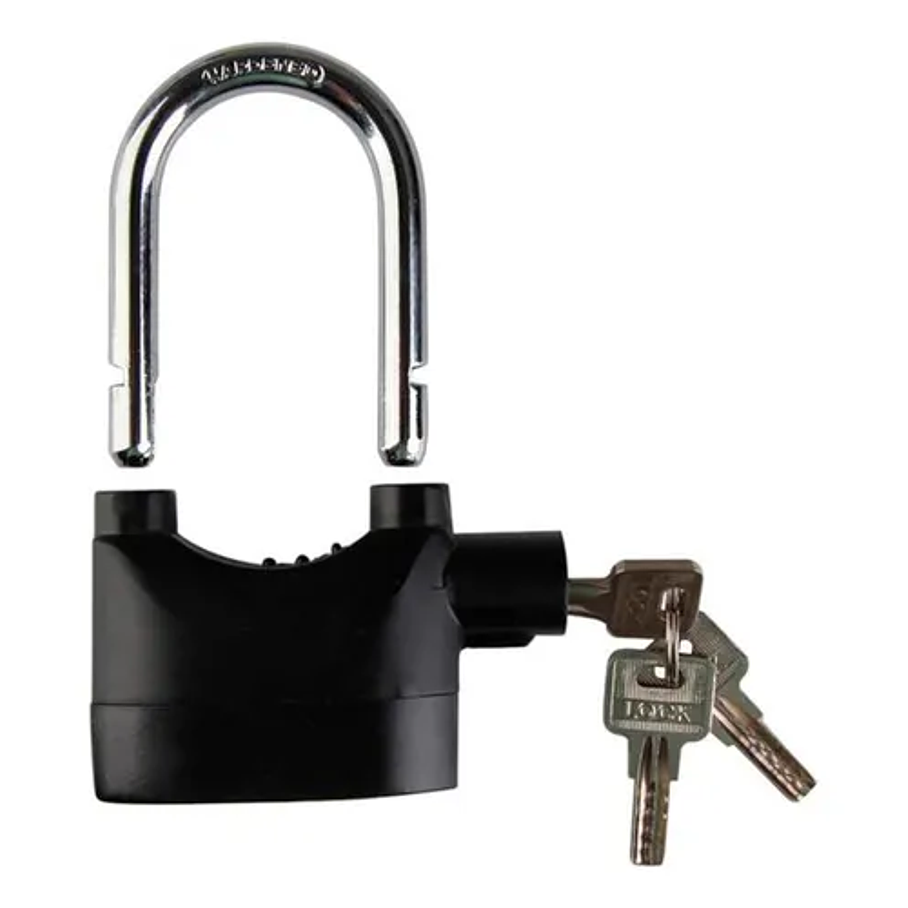 Candado Con Alarma De Sonido Con Disco Antirrobo a Pilas 3 Juego de Llaves 1