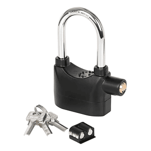 Candado Con Alarma De Sonido Con Disco Antirrobo a Pilas 3 Juego de Llaves