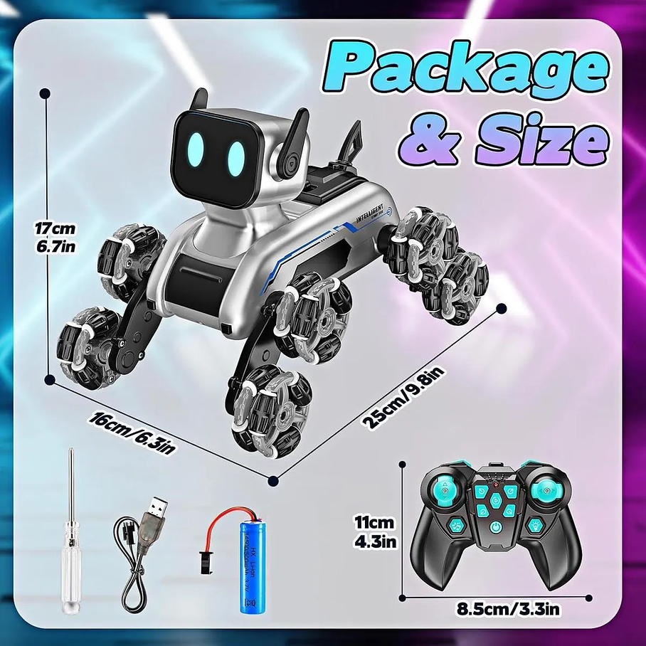 Perro Robot 360 Con Control Remoto Todo Terreno Con Luces Juguete Actualizado 3