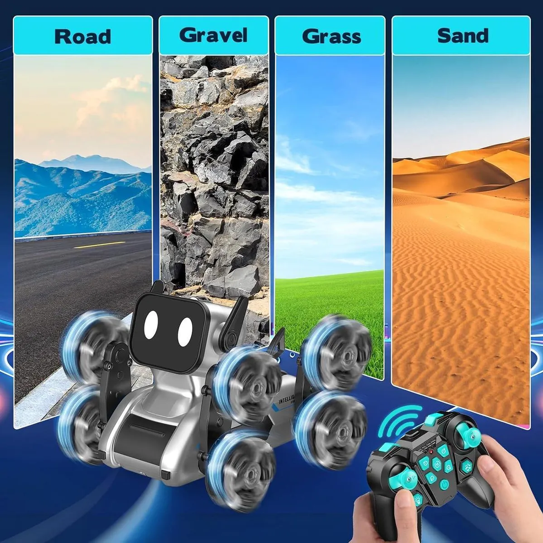 Perro Robot 360 Con Control Remoto Todo Terreno Con Luces Juguete Actualizado 7