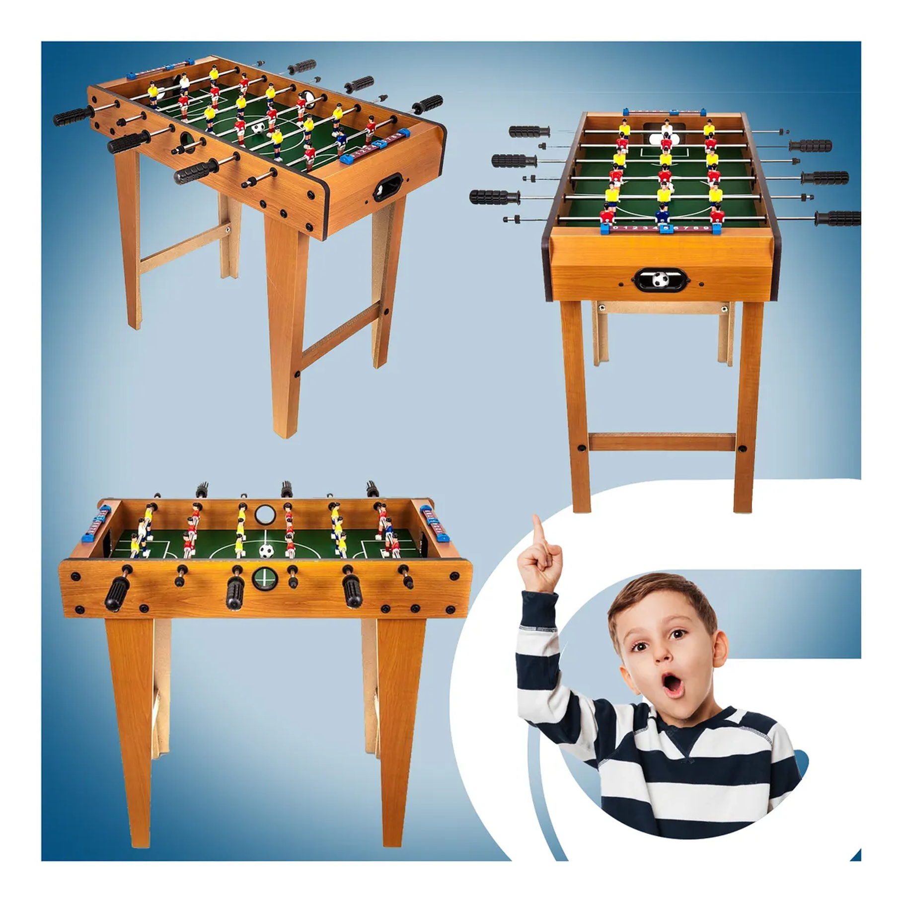 Futbol Mesa Taca Taca Con Patas Y Marcador Madera Mesa Niños  8