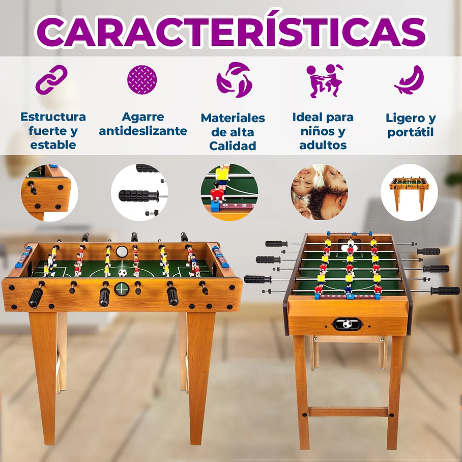 Futbol Mesa Taca Taca Con Patas Y Marcador Madera Mesa Niños  4