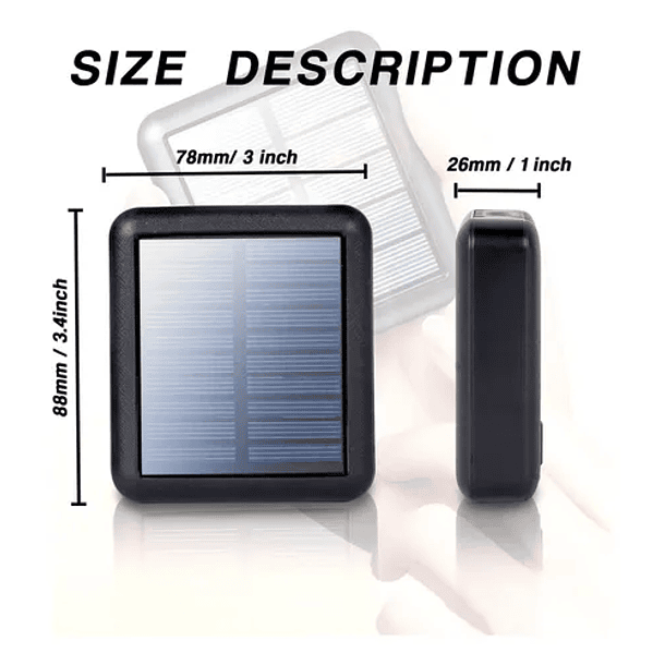 Bateria Portatil Externa 2 Usb Solar Powerbank Color Negro Capacidad 10.000 mah Multifuncional 4 Cables de Carga 6