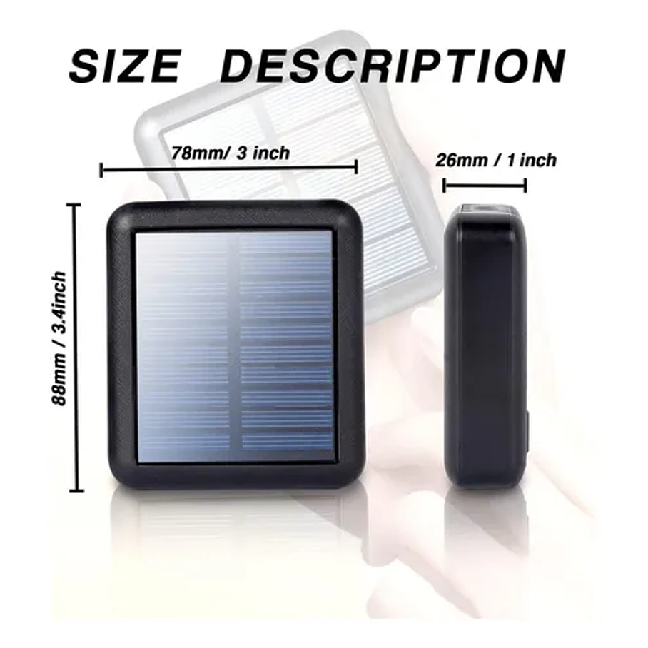 Bateria Portatil Externa 2 Usb Solar Powerbank Color Negro Capacidad 10.000 mah Multifuncional 4 Cables de Carga 6