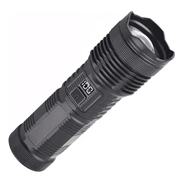 Linterna Recargable Luz Led De Bolsillo Pantalla Lcd Irm Linterna Negro Luz Blanco 1