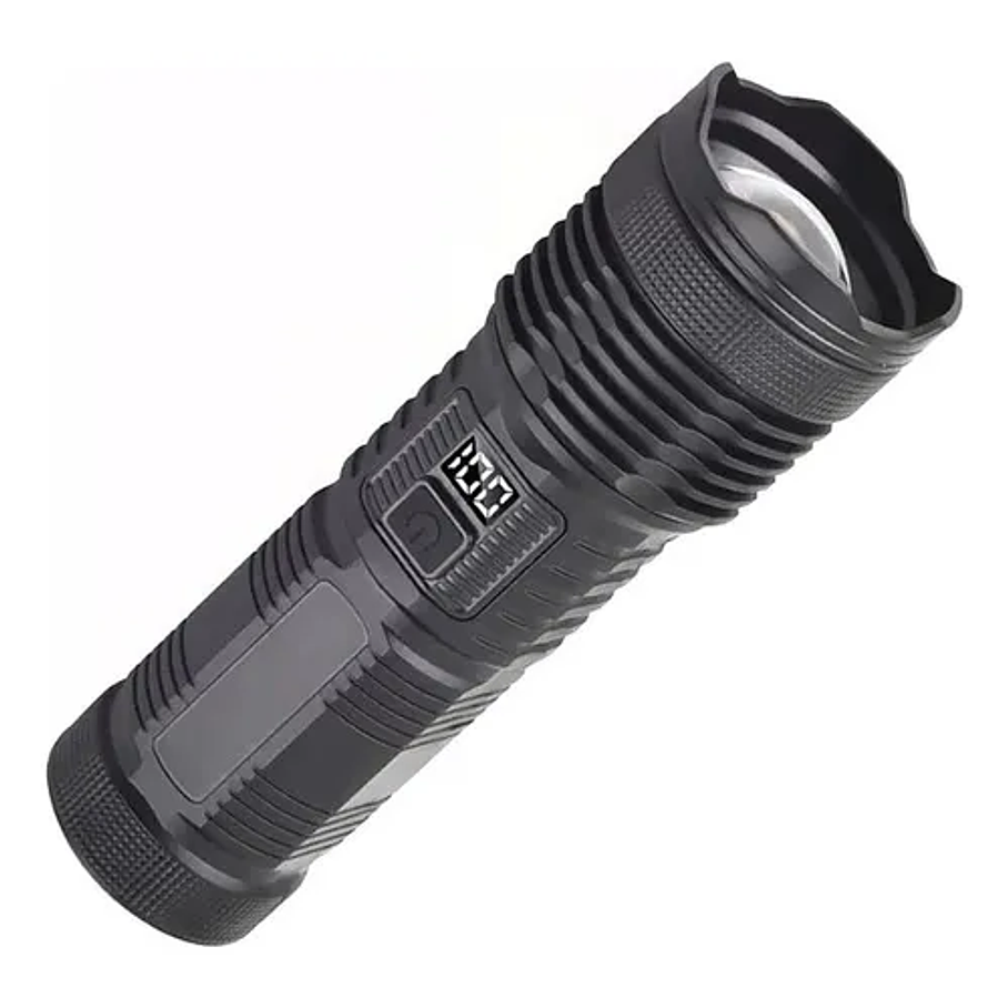 Linterna Recargable Luz Led De Bolsillo Pantalla Lcd Irm Linterna Negro Luz Blanco 1