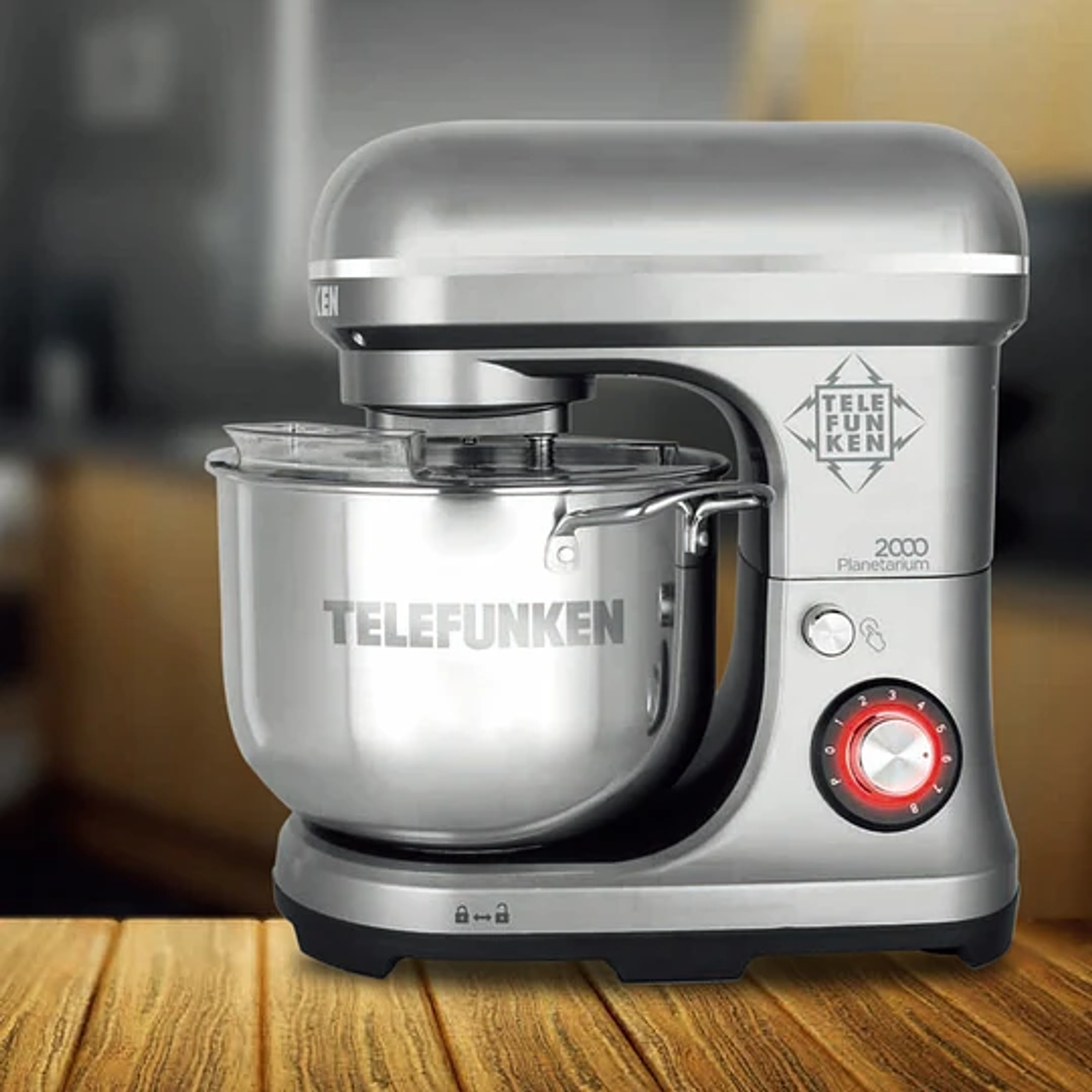Batidora de Pedestal Telefunken Planetarium 2000 Batidora Profesional Color Gris Acero Inoxidable Alta Calidad 4