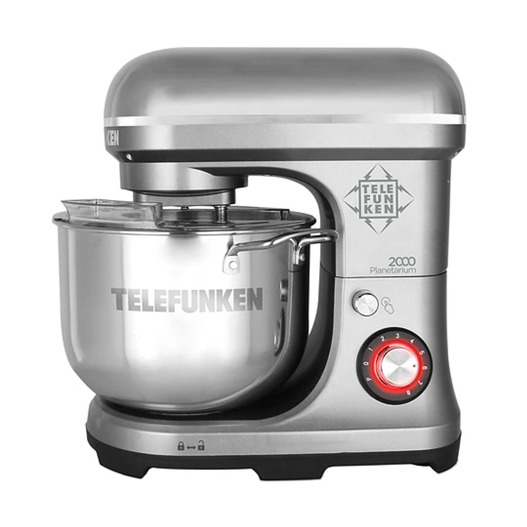 Batidora de Pedestal Telefunken Planetarium 2000 Batidora Profesional Color Gris Acero Inoxidable Alta Calidad 2