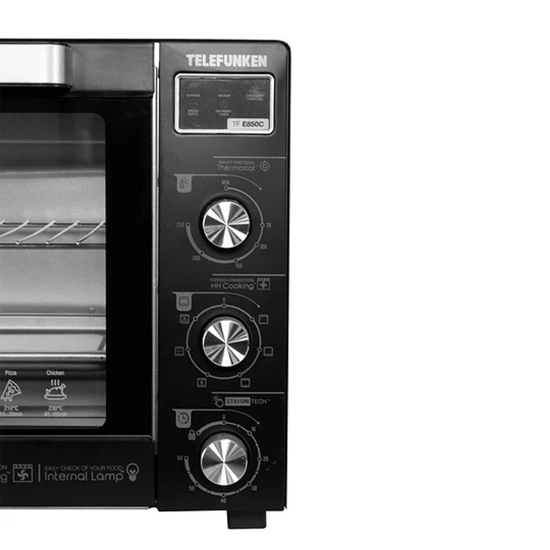 Horno de mesa eléctrico Telefunken TF E850C 80L Negro Capacidad 80 Litros 2200w 3