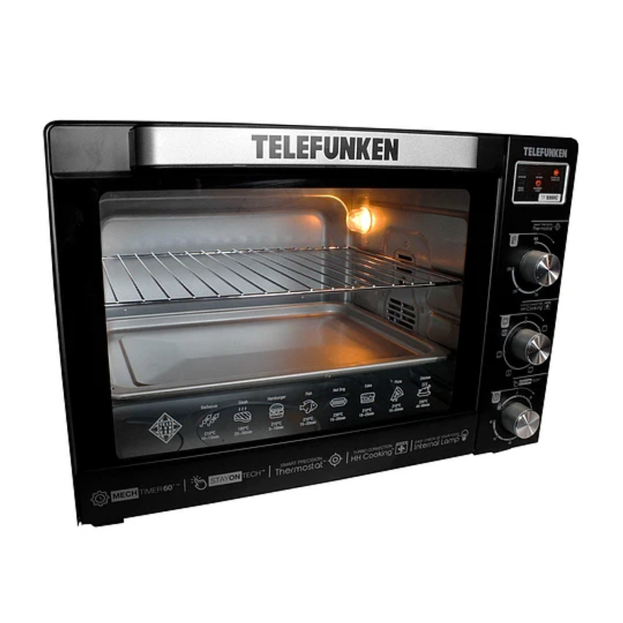 Horno de mesa eléctrico Telefunken TF E850C 80L Negro Capacidad 80 Litros 2200w 4