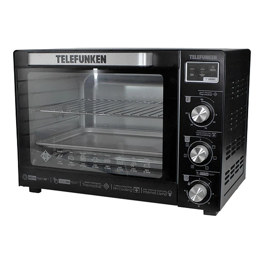 Horno de mesa eléctrico Telefunken TF E850C 80L Negro Capacidad 80 Litros 2200w 6