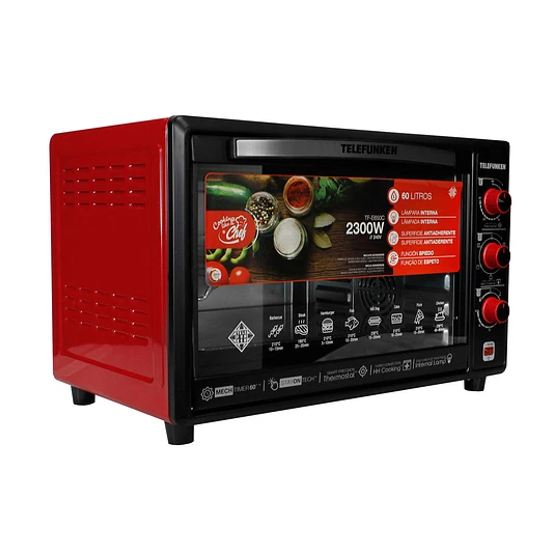 Horno Eléctrico Telefunken TF E650C 60 Lts 2300w Horno Certificado  3
