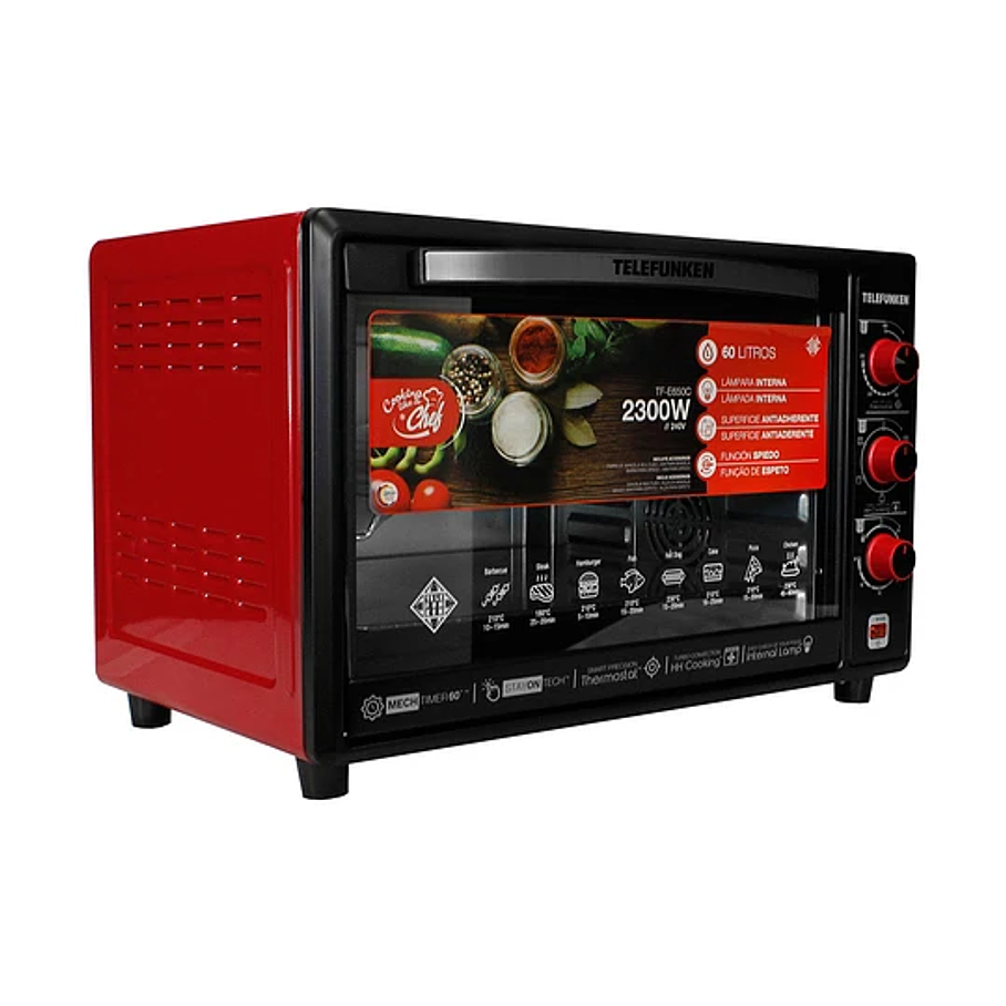 Horno Eléctrico Telefunken TF E650C 60 Lts 2300w Horno Certificado  3