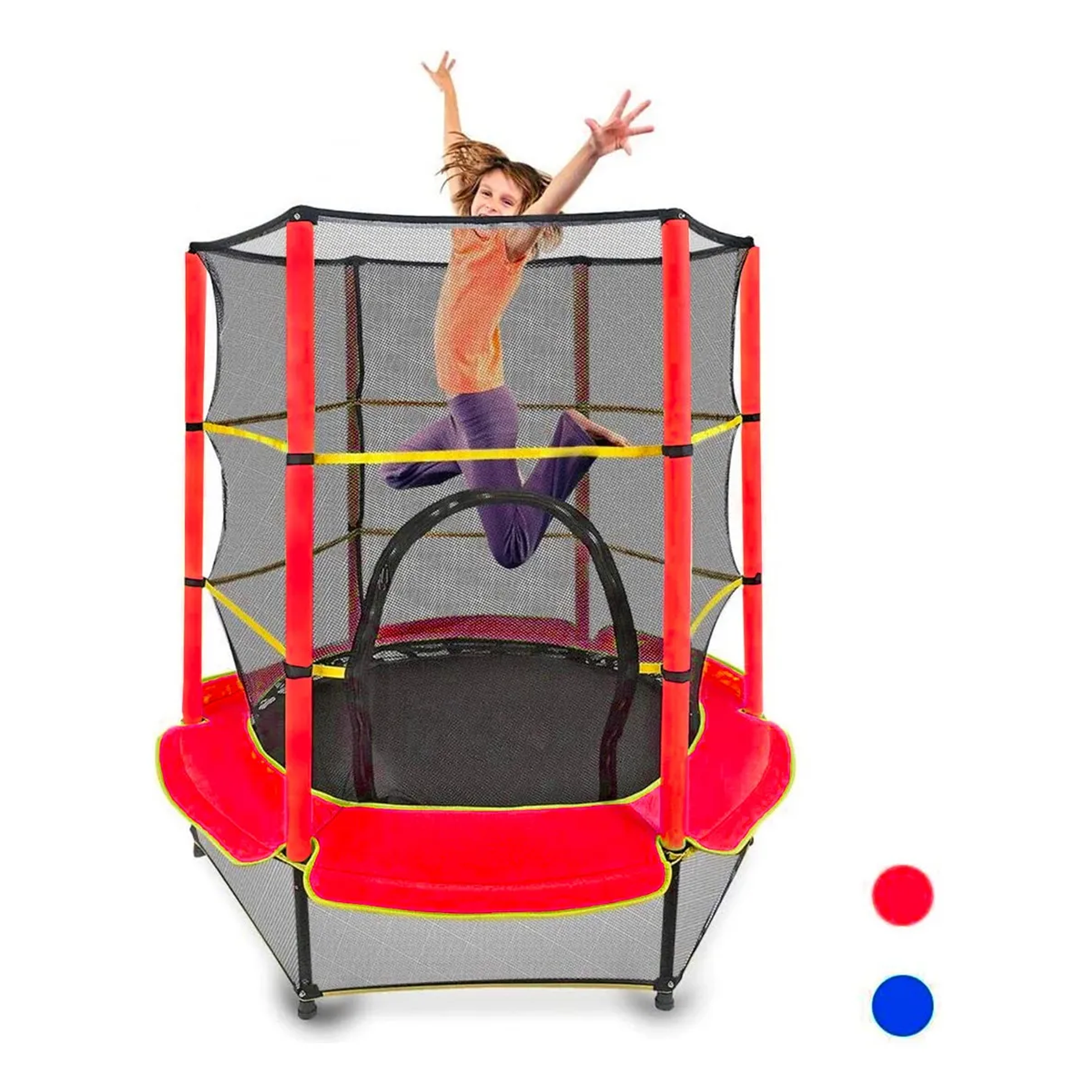 Mini Cama Elastica Saltarina Trampolín Niños Colores Color De La Lona De Salto Negro Color Del Cobertor De Resortes Rojo/Verde/Naranja 1