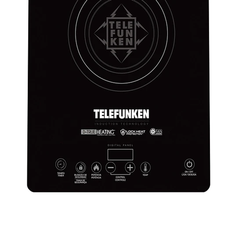 Cocinilla Eléctrica Por Inducción Telefunken TF AI9000 220v 2100w Potencia Táctil Vidrio 2
