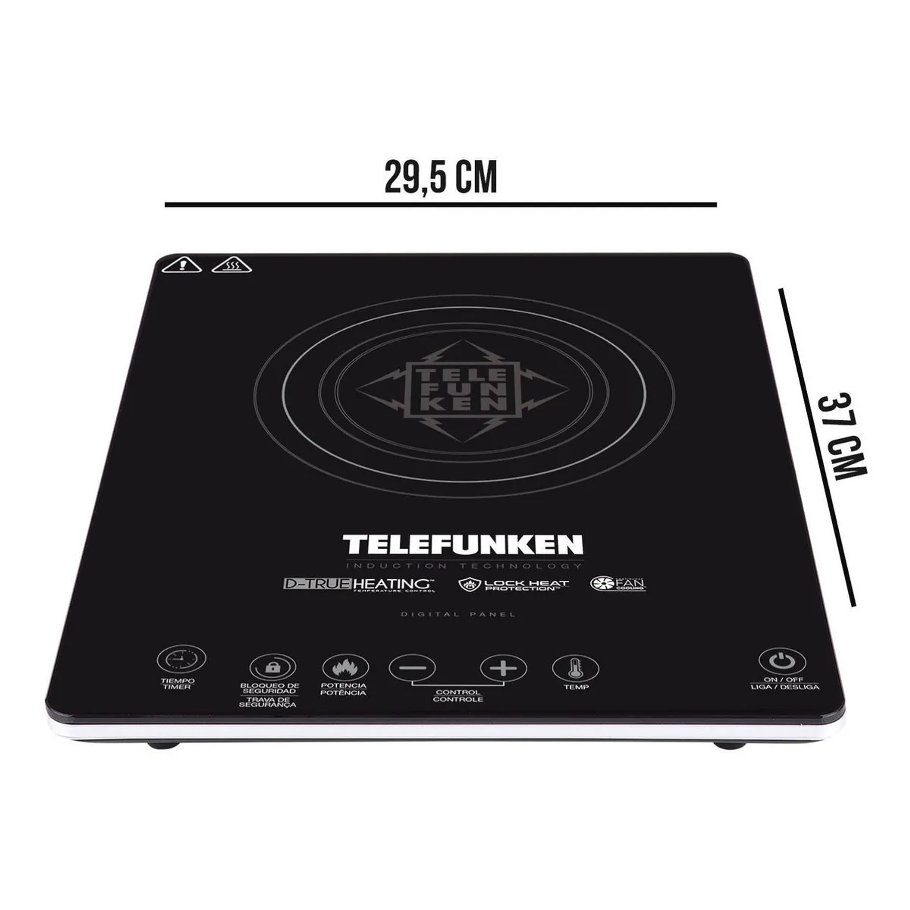 Cocinilla Eléctrica Por Inducción Telefunken TF AI9000 220v 2100w Potencia Táctil Vidrio 5