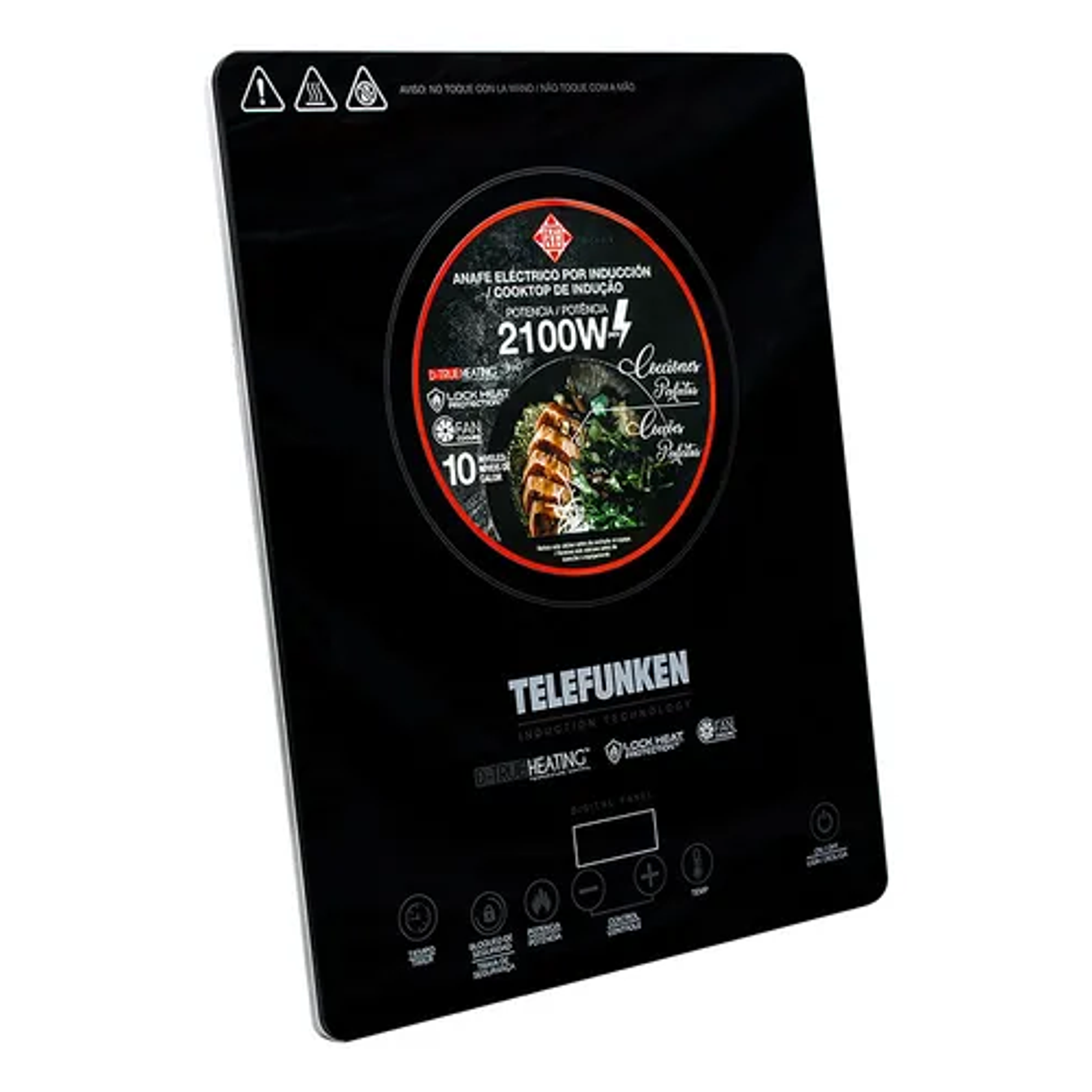 Cocinilla Eléctrica Por Inducción Telefunken TF AI9000 220v 2100w Potencia Táctil Vidrio 1