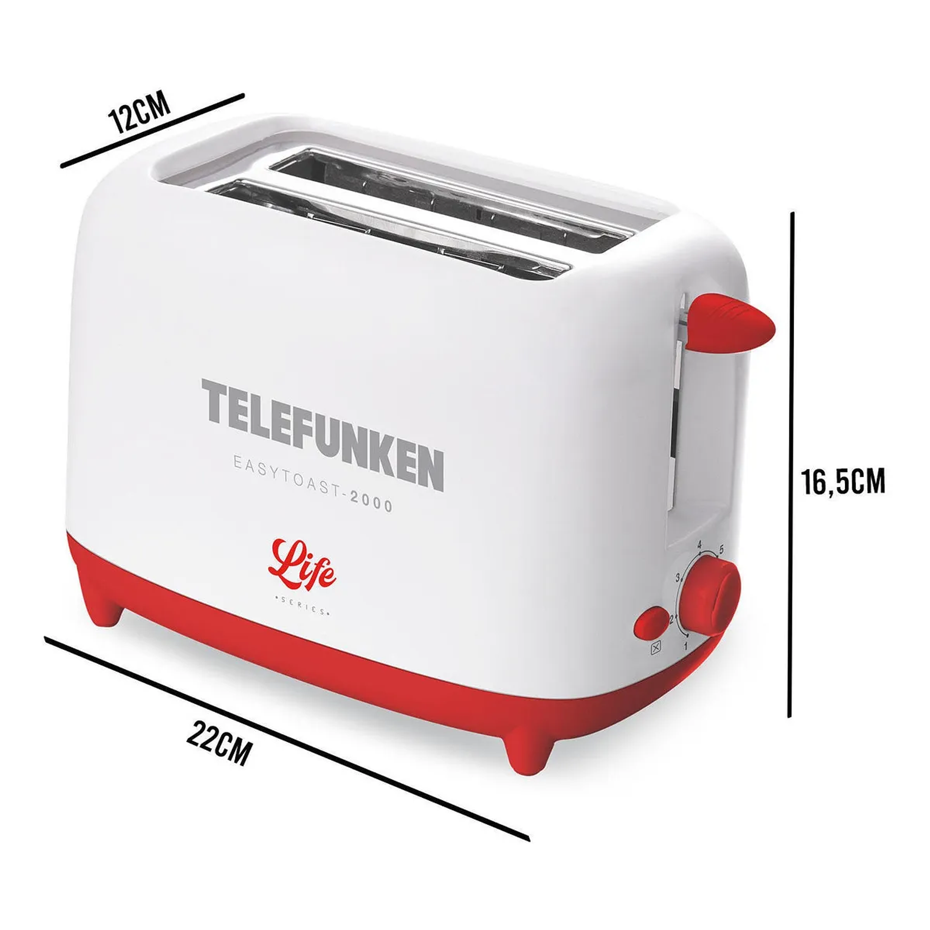 Tostador Telefunken EASYTOAST 2000 Tostador De Pan 2 Rebanadas Con Timmer 720w Color Blanco 6