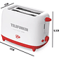 Tostador Telefunken EASYTOAST 2000 Tostador De Pan 2 Rebanadas Con Timmer 720w Color Blanco - Miniatura 6