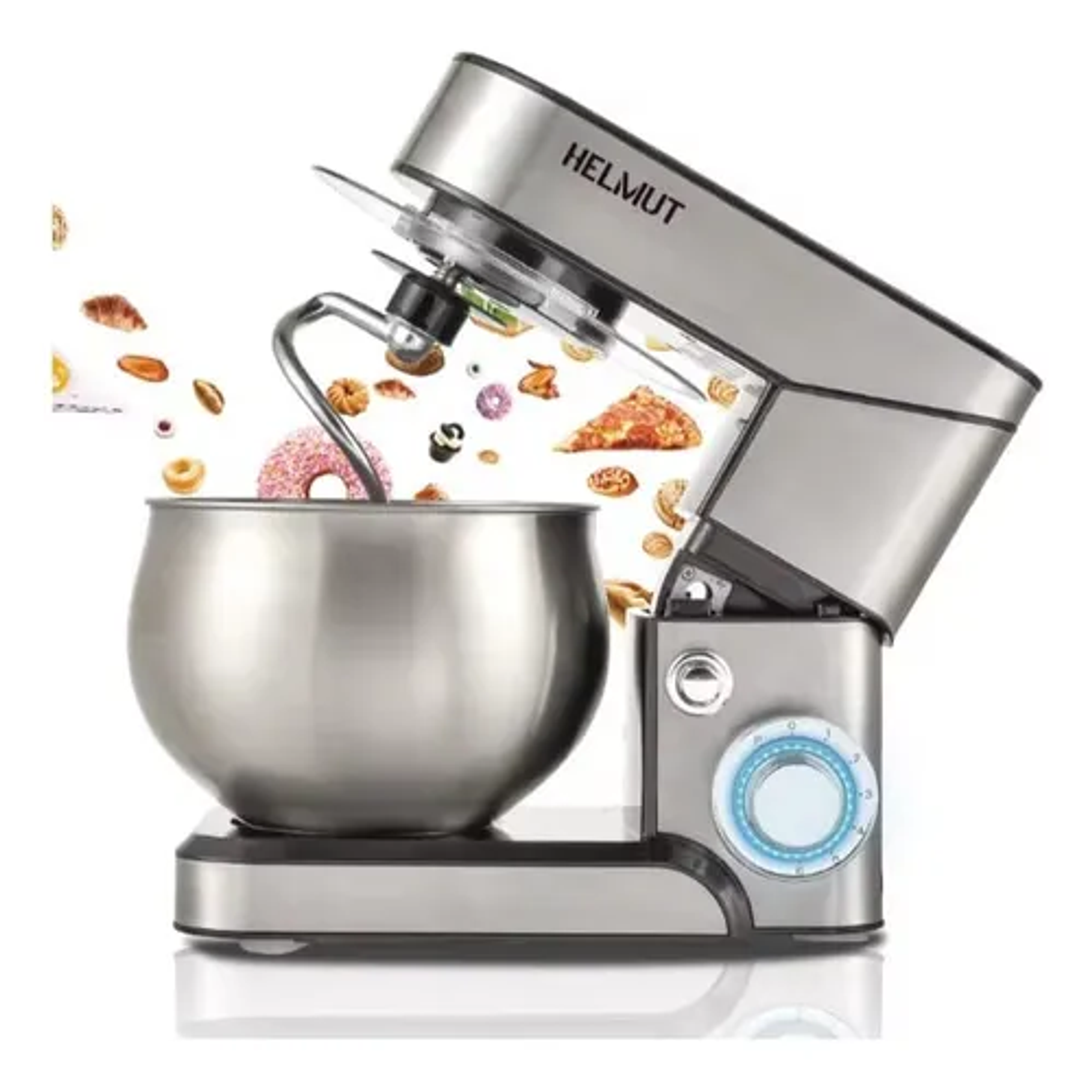 Batidora Pedestal Eléctrica Batidora De Pie Acero Inoxidable Color Plateado 5,8 Lts Acero Inoxidable 1