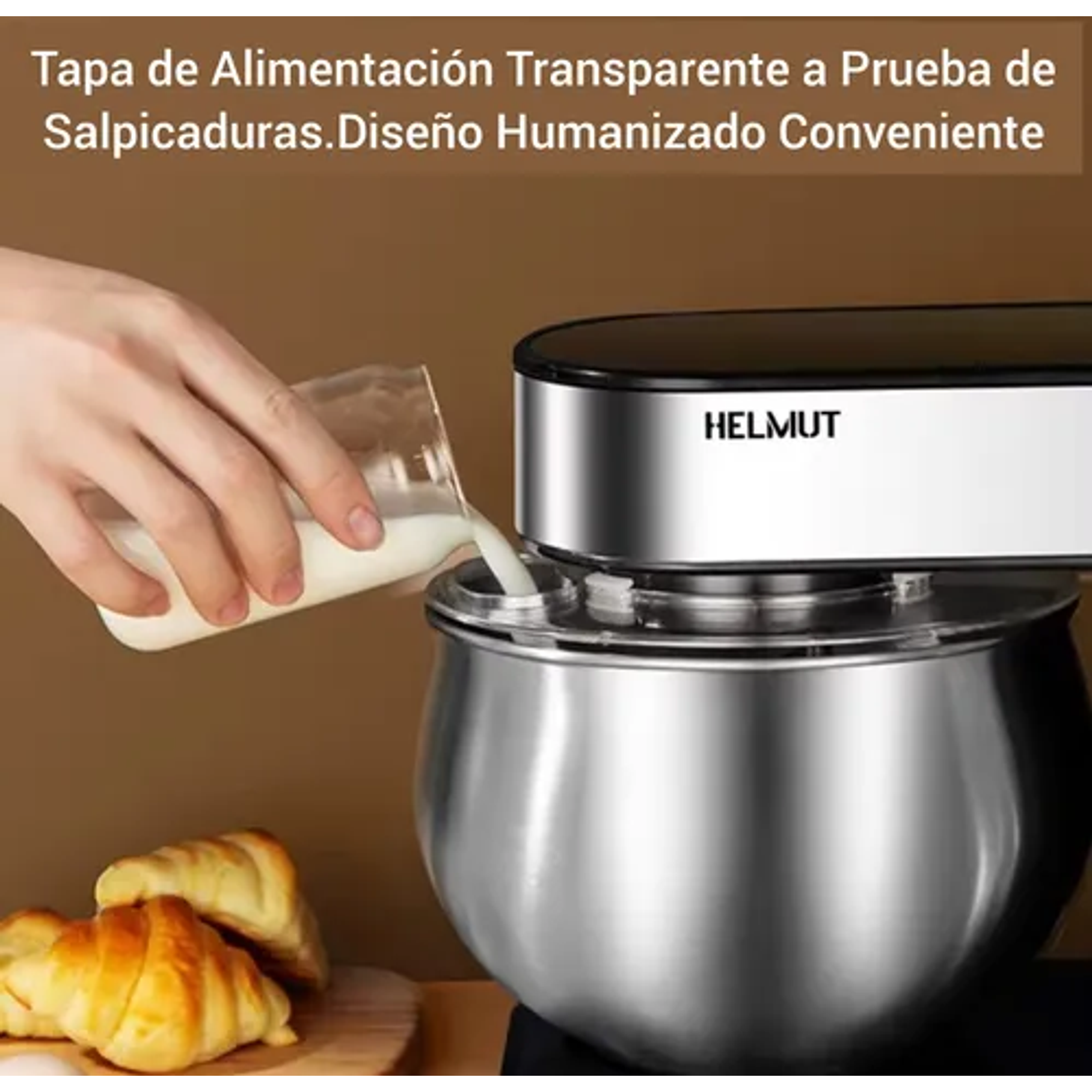 Batidora Pedestal Eléctrica Batidora De Pie Acero Inoxidable Color Plateado 5,8 Lts Acero Inoxidable 4