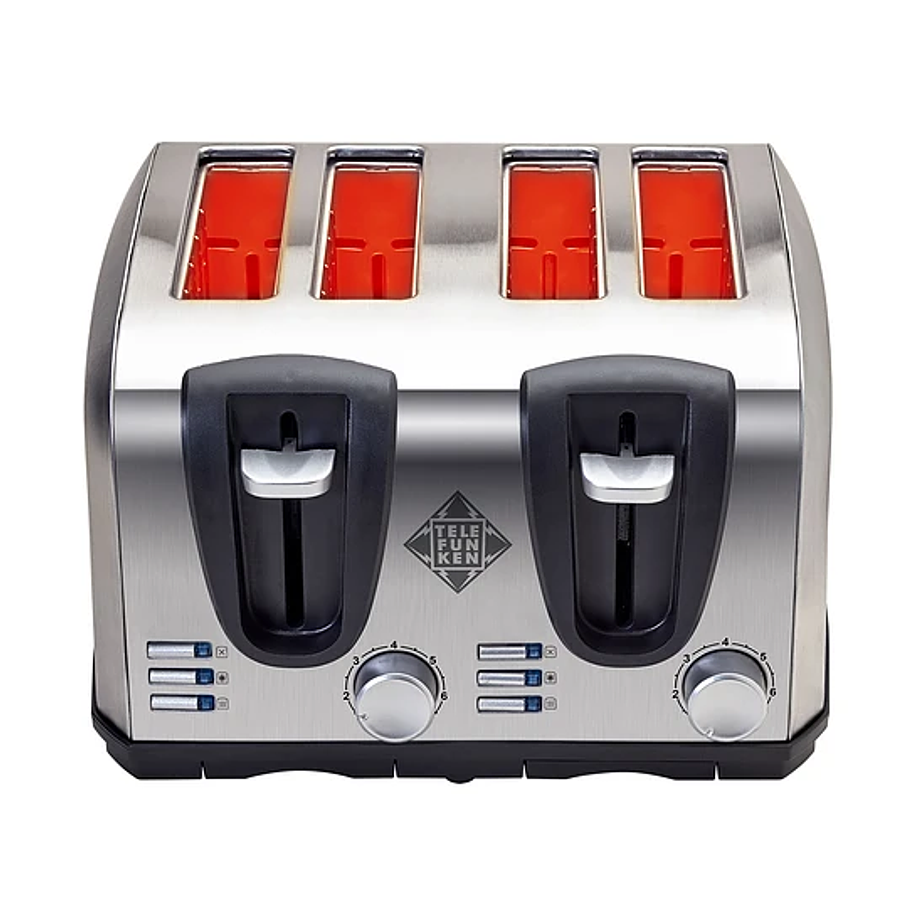 Tostador Eléctrico 4 Rebanadas Acero Color Gris Easytoast Pro Potencia 1450W 2