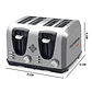 Tostador Eléctrico 4 Rebanadas Acero Color Gris Easytoast Pro Potencia 1450W - Miniatura 6