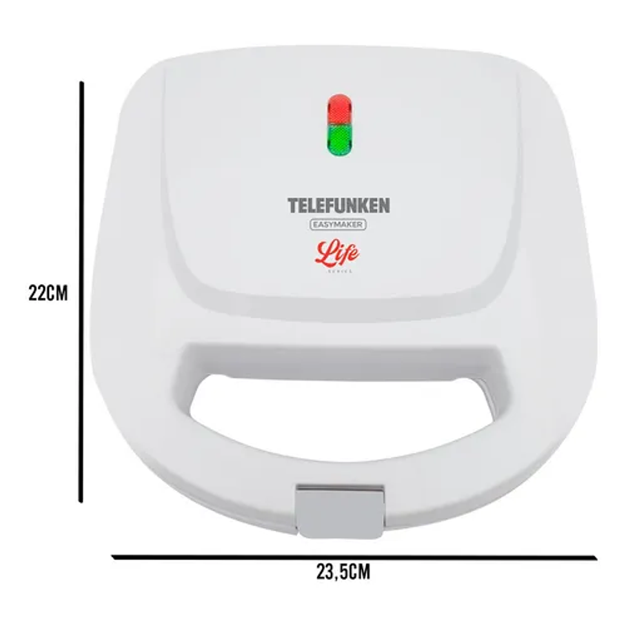 Sandwichera Telefunken TFL EASYMAKER T Antiadherente 2 Panes Color Blanco 4