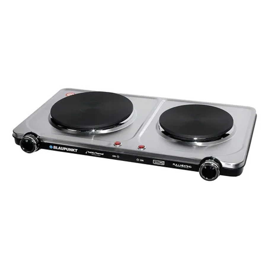 Encimera Con Alimentación Eléctrica - Blaupunkt Bp-ae12900 Color Plateado - 2 Hornillas 2