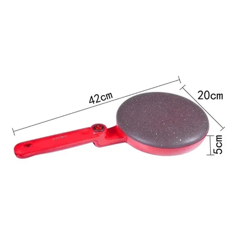 Panquequera Eléctrica Crepes Máquina Panquecas 20cm Panquequ Color Rojo 3