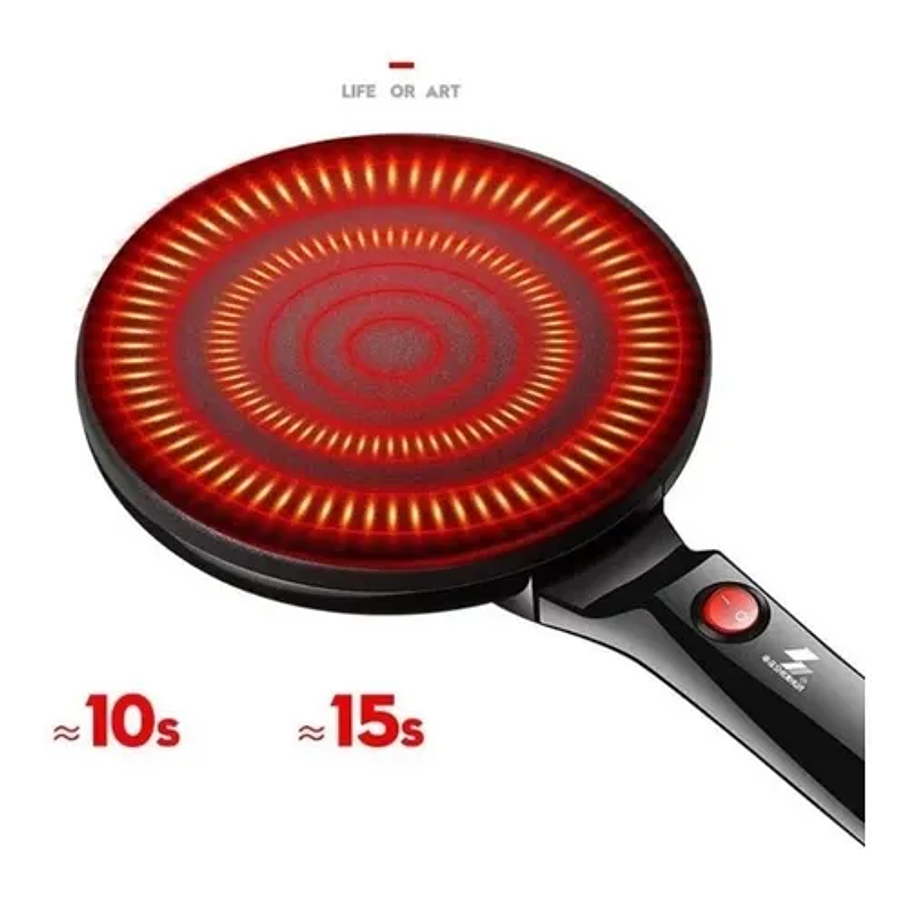 Panquequera Eléctrica Crepes Máquina Panquecas 20cm Panquequ Color Rojo 5