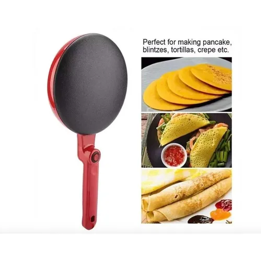 Panquequera Eléctrica Crepes Máquina Panquecas 20cm Panquequ Color Rojo 6