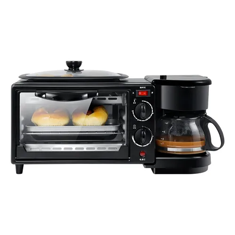 Horno Cafetera 3 En 1. Color Negro Cafetera Horno Hervidor Multifuncional Con Regulador De Temperatura Ahorra Espacio Con Este Horno 2