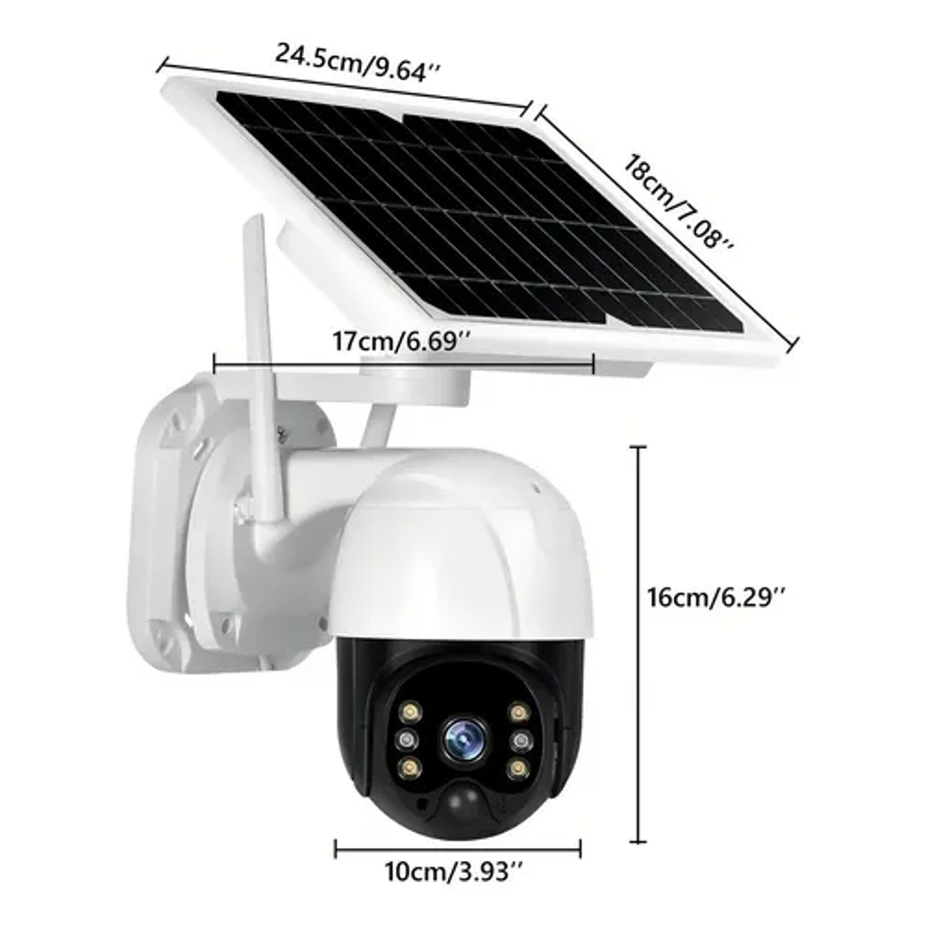 Cámara Robot Ip67 Solar 1080p Tipo Domo Solar Wifi Color Blanco Domo Solar Calidad Grabación App Celular Multifuncional 2