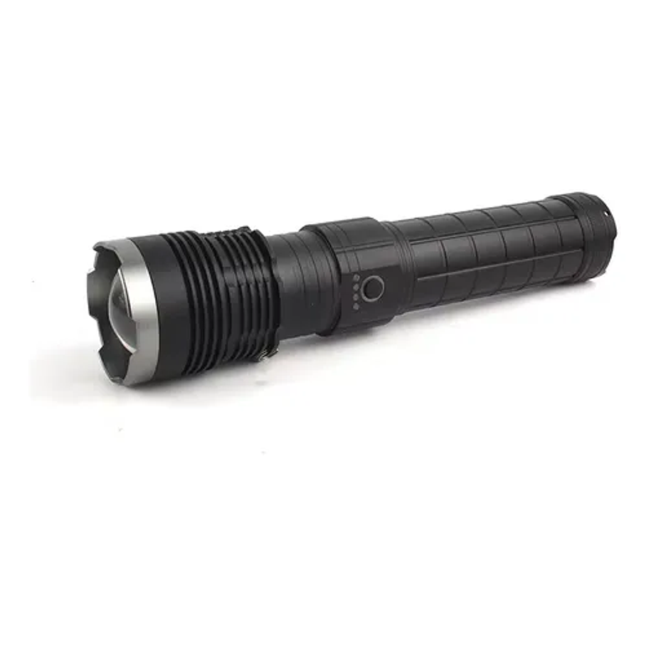 Linterna Super Potente Táctica Gigante 20.000 Lumenes Alineacion Aluminio Zoom Telescopico 500 Mts Recargable Usb 3 Modos Correa Hombro Linterna Amplia  2