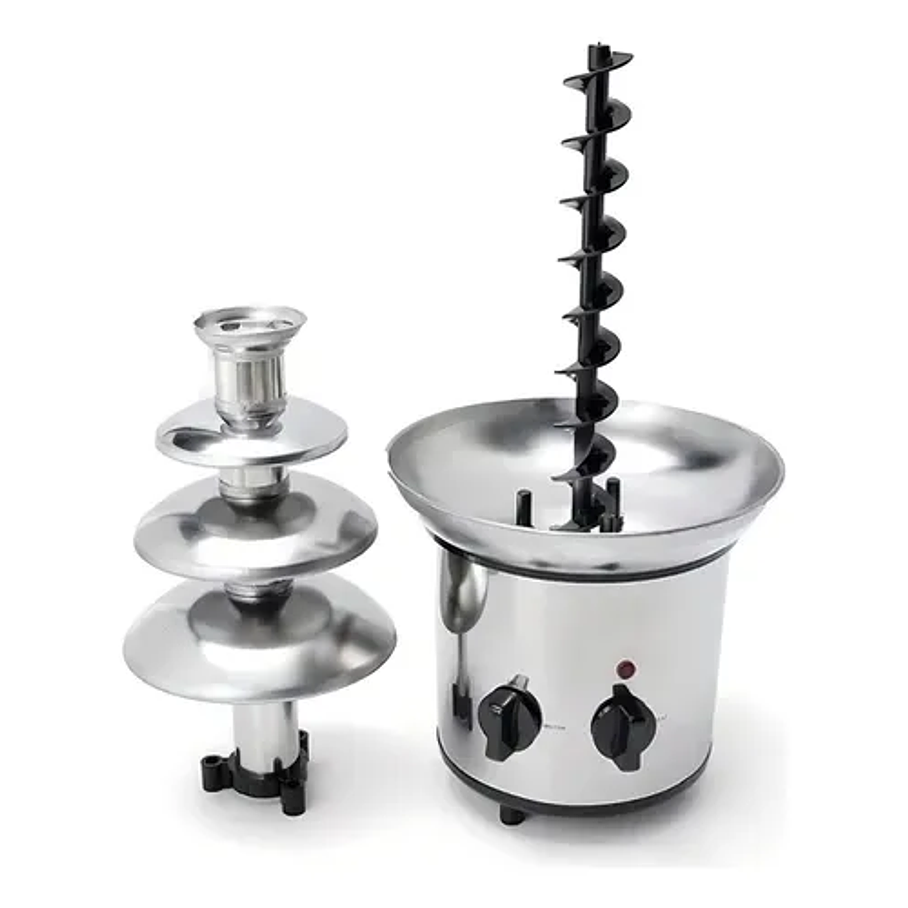 Cascada Fuente Chocolate Fondue 4 Niveles Acero Inoxidable Color Plateado Fuente Grande  2