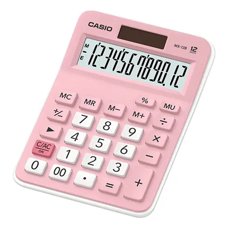 Calculadora Escritorio Casio Mx-12b Color Rosado 12 Dígitos 1