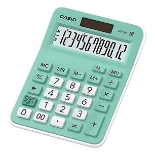 Calculadora Escritorio Casio Mx-12b Color Turquesa 12 Dígitos