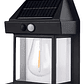 Aplique Farol Solar De Pared Sensor Movimiento Luz Cálida Exterior Estructura Negro - Miniatura 1