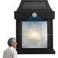 Aplique Farol Solar De Pared Sensor Movimiento Luz Cálida Exterior Estructura Negro - Miniatura 2