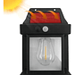 Aplique Farol Solar De Pared Sensor Movimiento Luz Cálida Exterior Estructura Negro - Miniatura 4