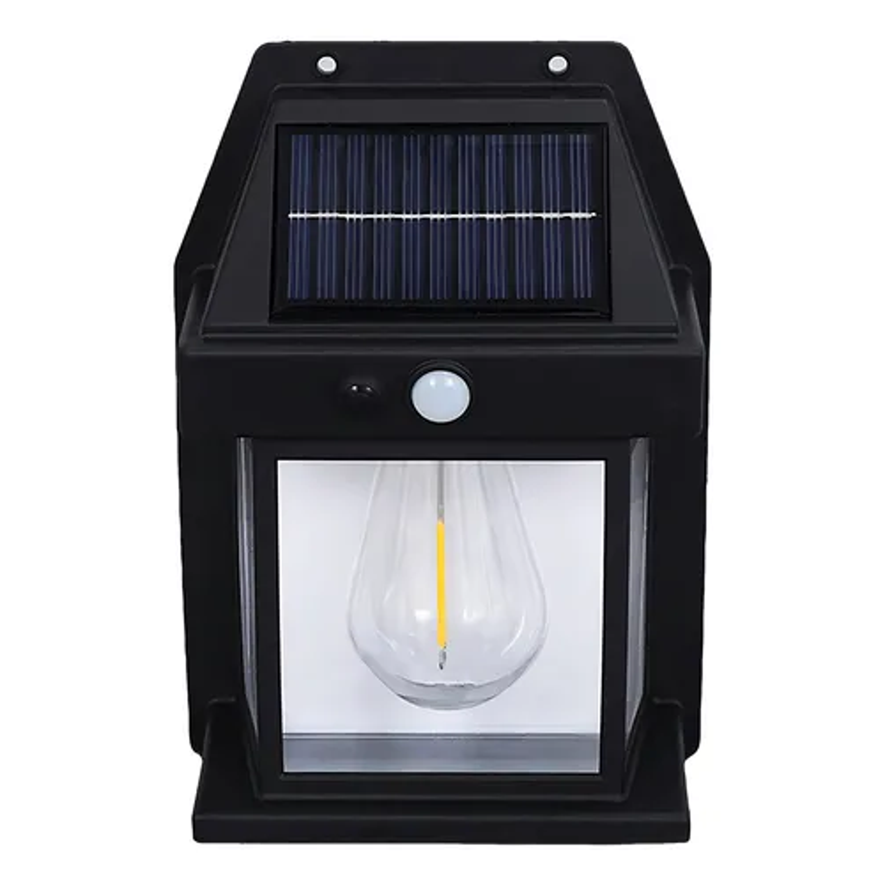 Aplique Farol Solar De Pared Sensor Movimiento Luz Cálida Exterior Estructura Negro 5