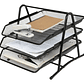 Bandeja Organizador Oficina Documentos Escritorio Metal 3 Niveles - Miniatura 1
