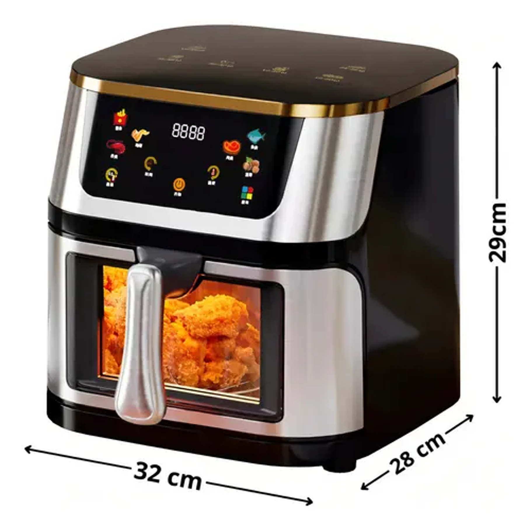 Freidora De Aire Sin Aceite 12 Litros Grande Extra Larga 2800w 3