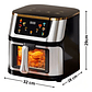 Freidora De Aire Sin Aceite 12 Litros Grande Extra Larga 2800w - Miniatura 3