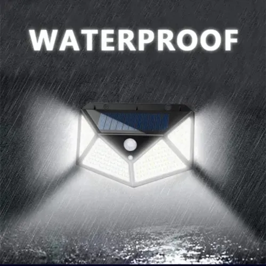 Aplique Foco Solar 100 Led Lampar Exterior Sensor Movimiento 4