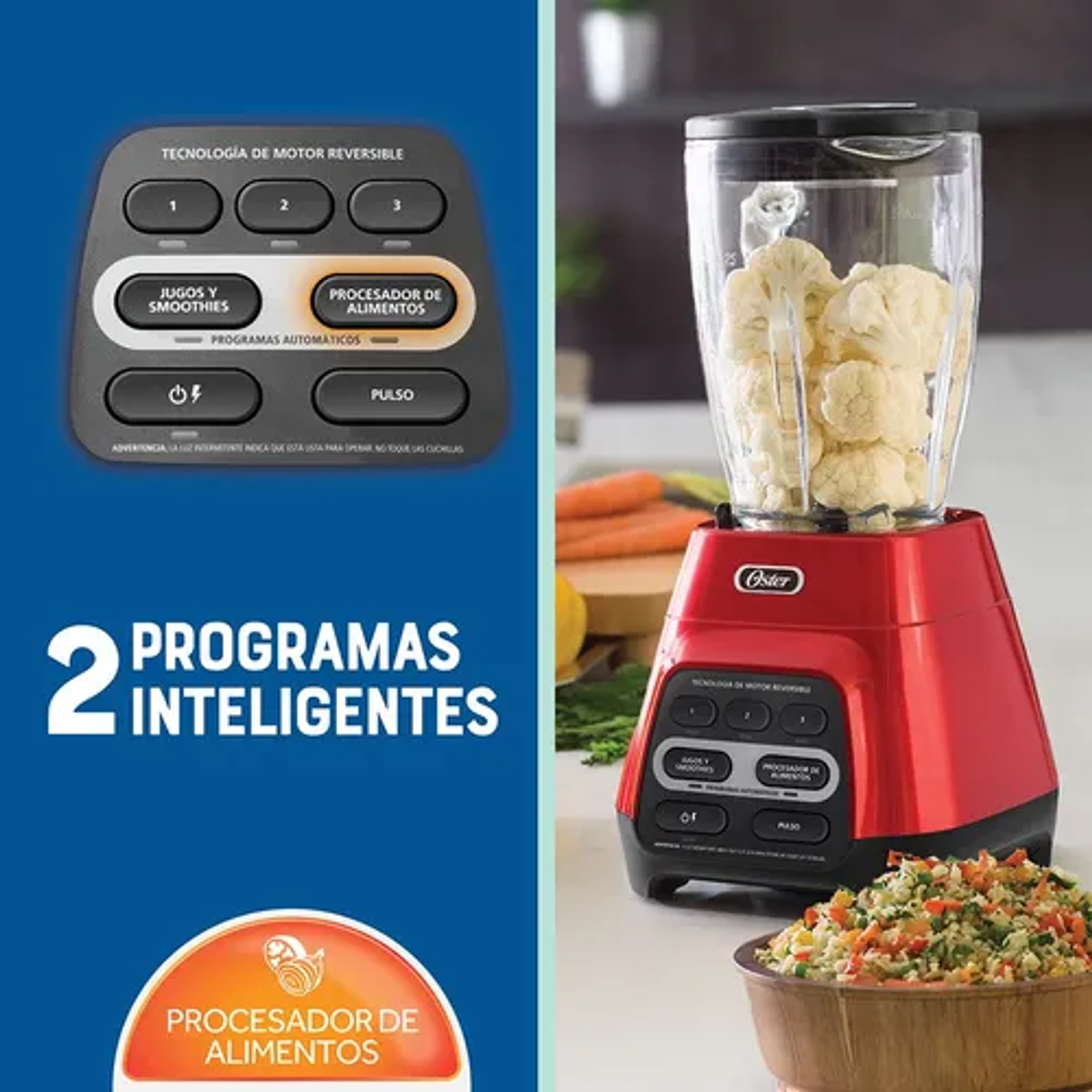 Licuadora Oster® Reversible Vaso Blendngo Blstpyg1310rbg Color Rojo 9